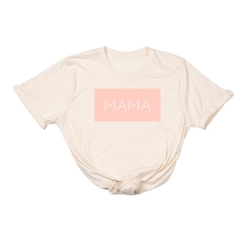 Mama (Boxed Collection, Ballerina Pink Box/White Text, Across Front) - Tee (Natural)