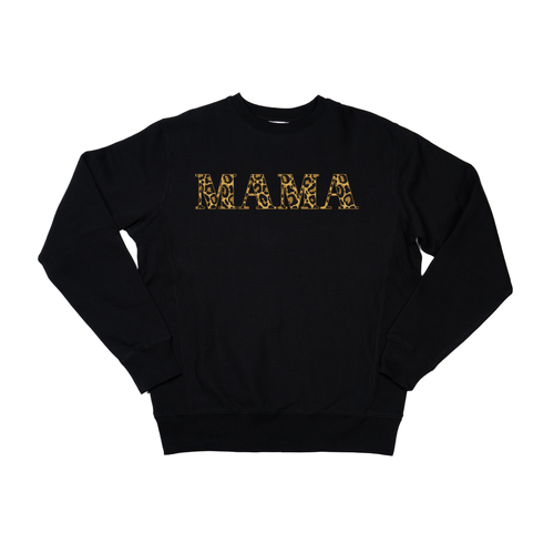 Mama (Leopard Print) - Heavyweight Sweatshirt (Black)