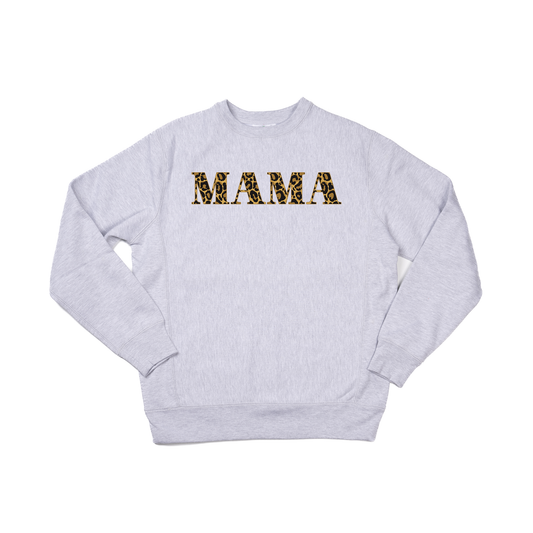 Mama (Leopard Print) - Heavyweight Sweatshirt (Heather Gray)