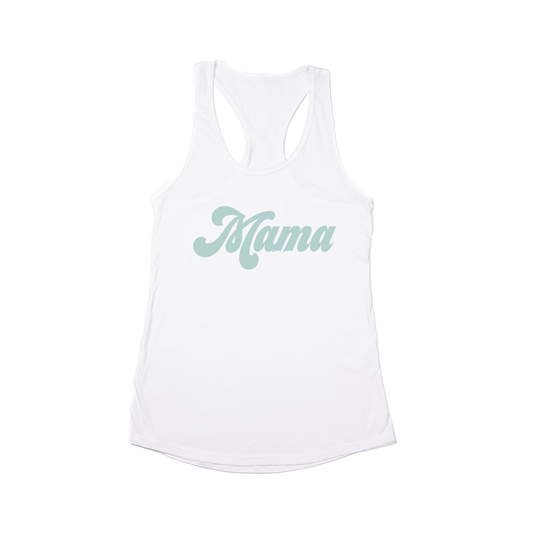 Mama (Retro, Sky) - Women's Racerback Tank Top (White)