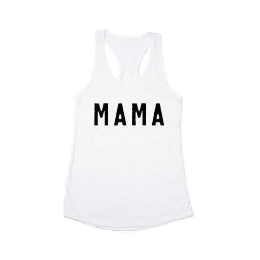 Mama (Rough, Black) - Women's Racerback Tank Top (White)