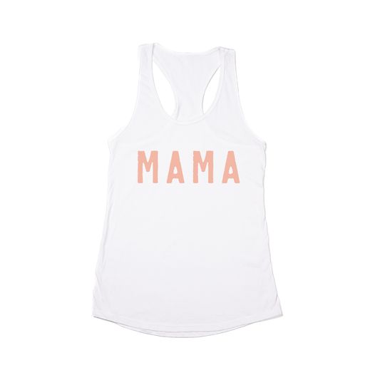 Mama (Rough, Peach) - Women's Racerback Tank Top (White)