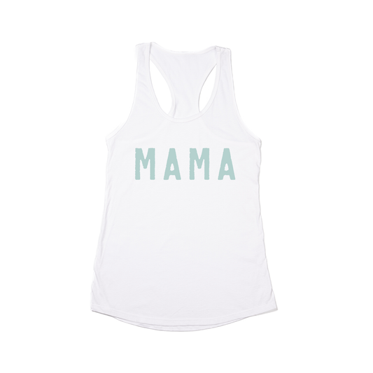 Mama (Rough, Sky) - Women's Racerback Tank Top (White)
