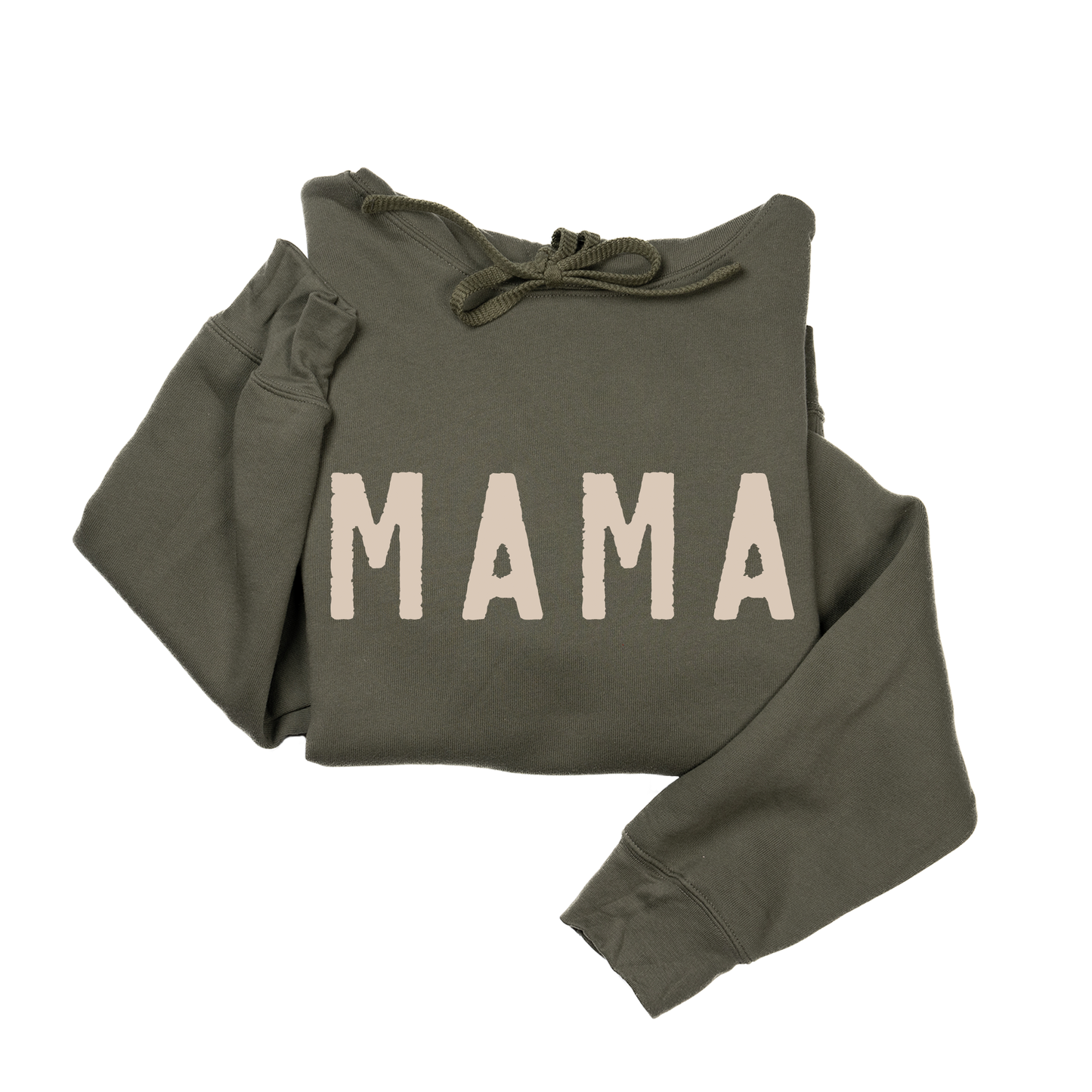 Mama (Rough, Stone) - Hoodie (Military Green)