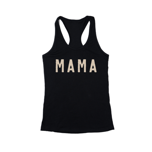 Mama (Rough, Stone) - Women's Racerback Tank Top (Black)