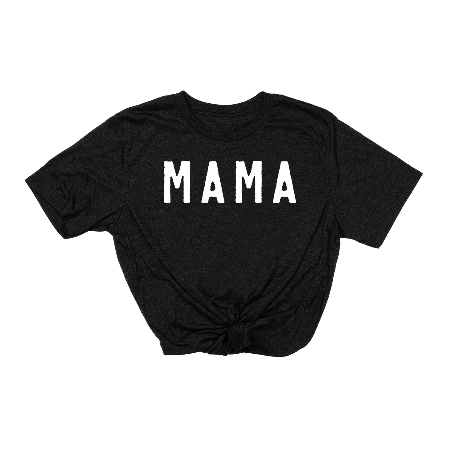 Mama (Rough,  White) - Tee (Charcoal Black)