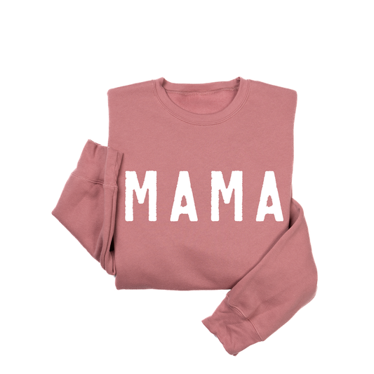 Mama (Rough, White) - Sweatshirt (Mauve)