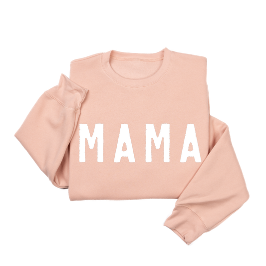 Mama (Rough, White) - Sweatshirt (Peach)
