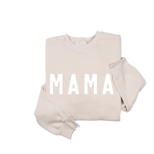 Mama (Rough, White) - Sweatshirt (Stone)