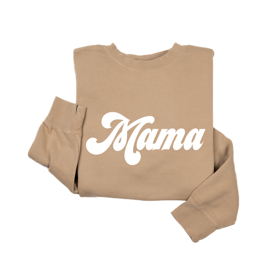 Mama (Retro, White) - Sweatshirt (Tan)