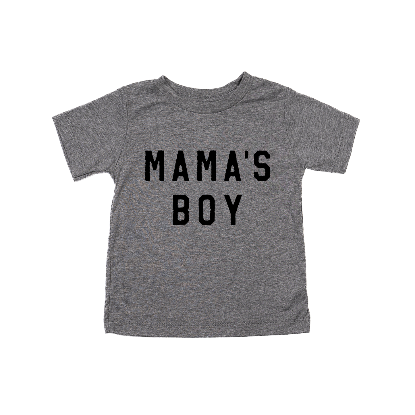 Mama's Boy (Black) - Kids Tee (Gray)