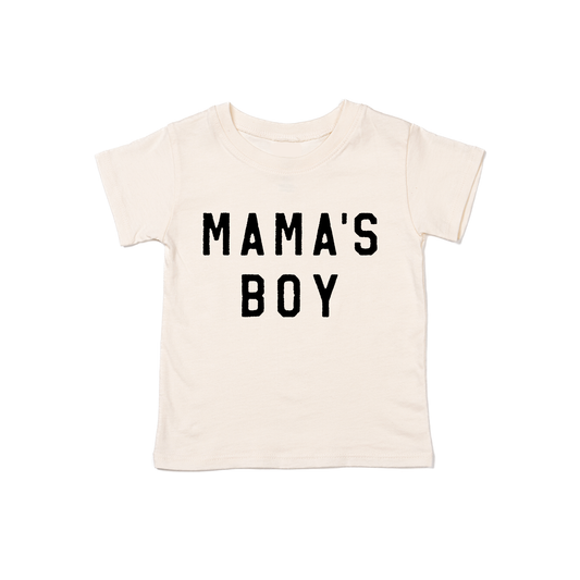 Mama's Boy (Black) - Kids Tee (Natural)