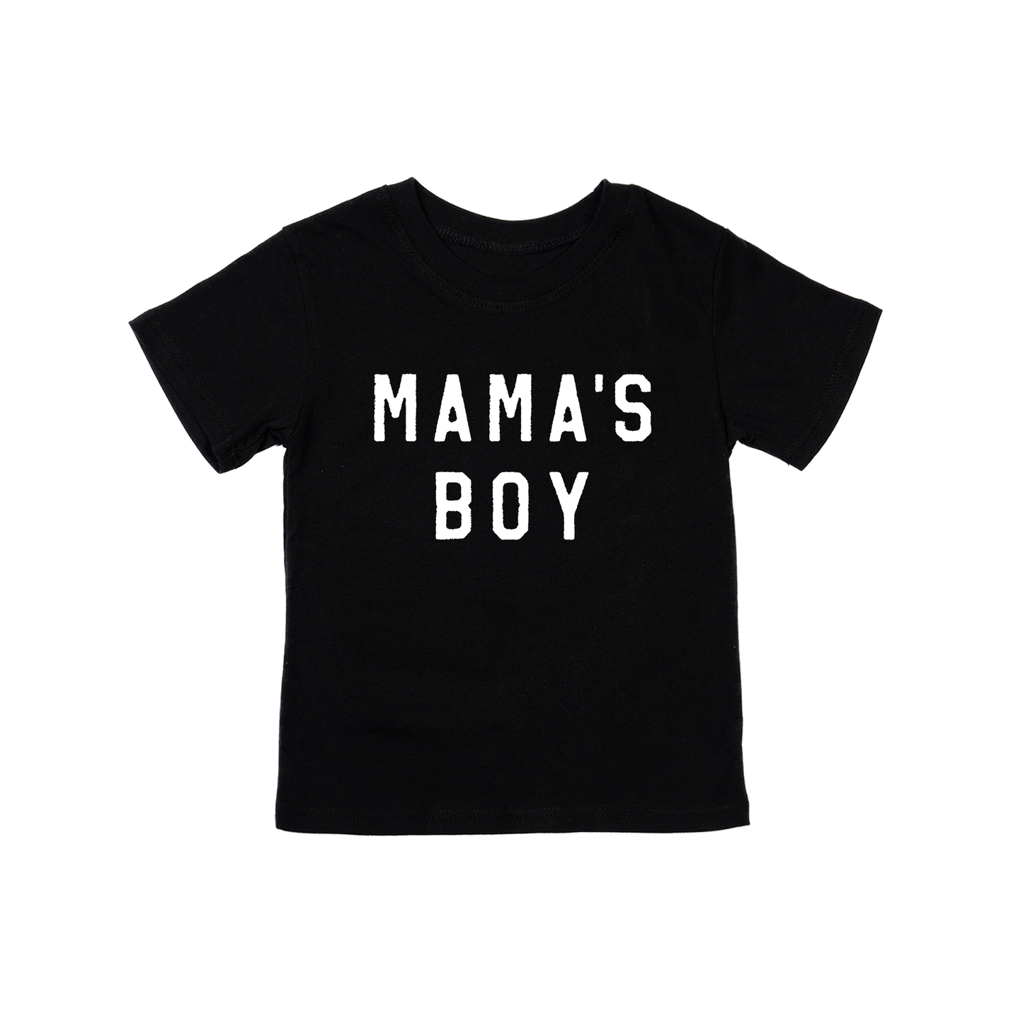 Mama's Boy (White) - Kids Tee (Black)