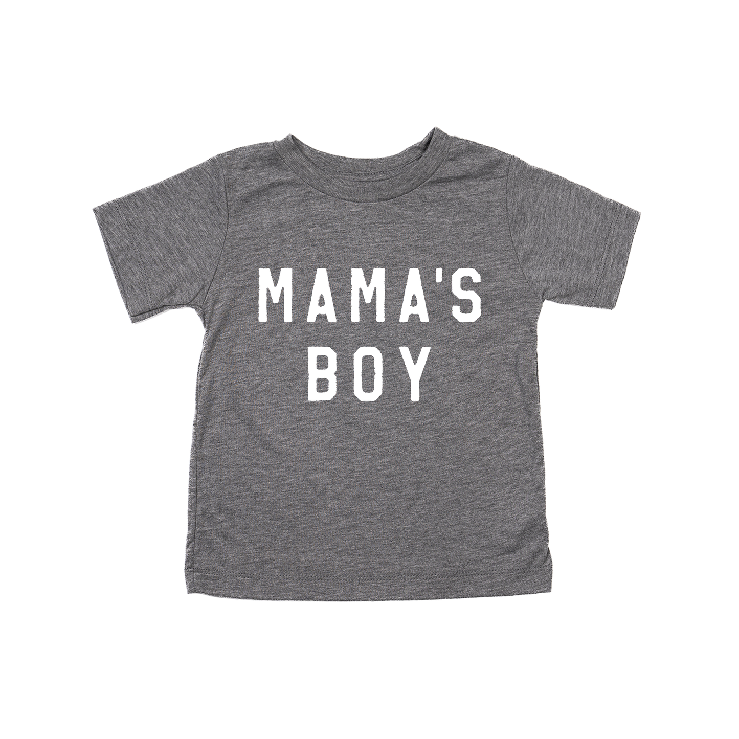 Mama's Boy (White) - Kids Tee (Gray)