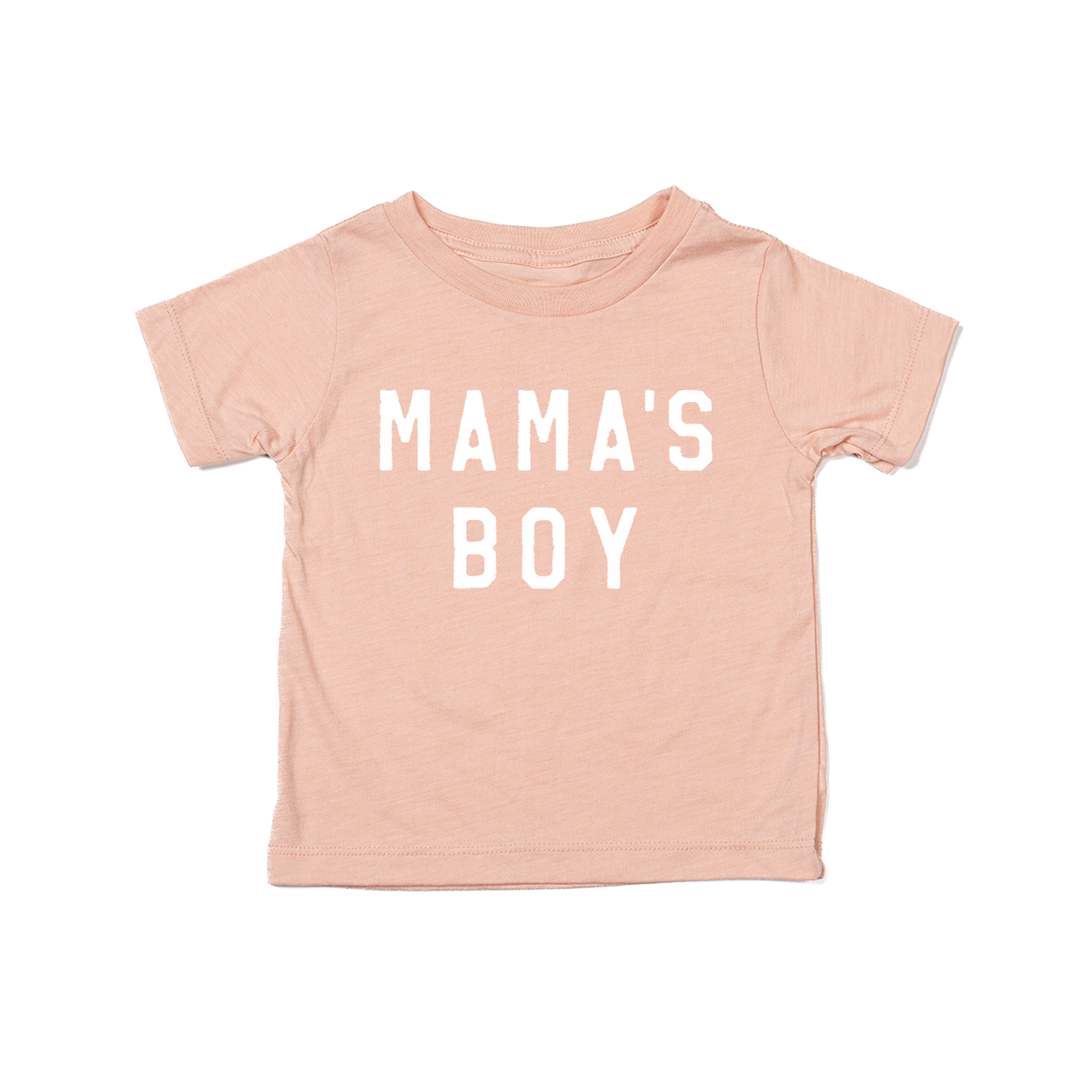 Mama's Boy (White) - Kids Tee (Peach)