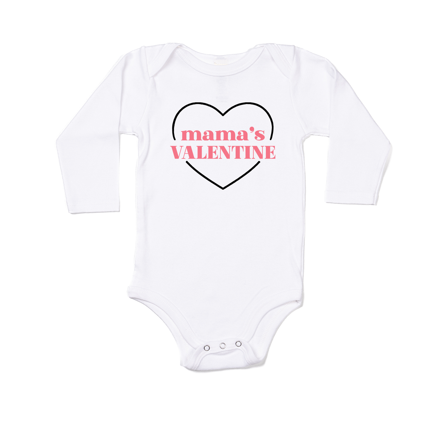 Mama's Valentine - Bodysuit (White, Long Sleeve)