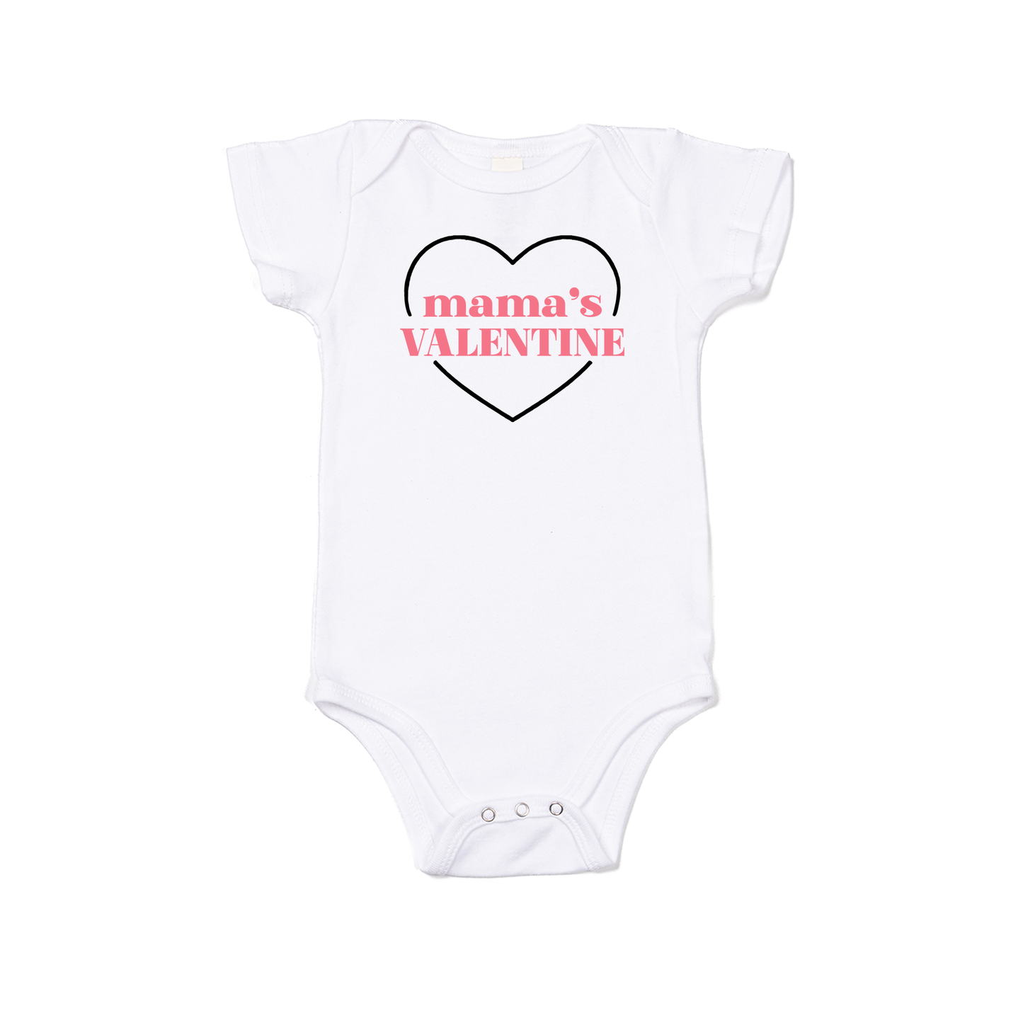 Mama's Valentine - Bodysuit (White, Short Sleeve)