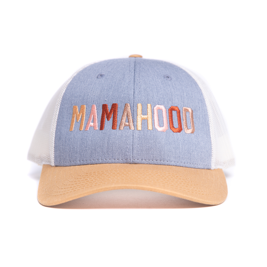 Mamahood (Multicolor) - Trucker Hat (Birch/Gray/Mustard)