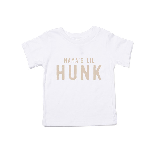 Mama's Lil Hunk (Stone) - Kids Tee (White)