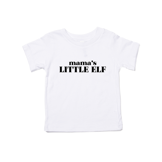 Mama's Little Elf (Black) - Kids Tee (White)