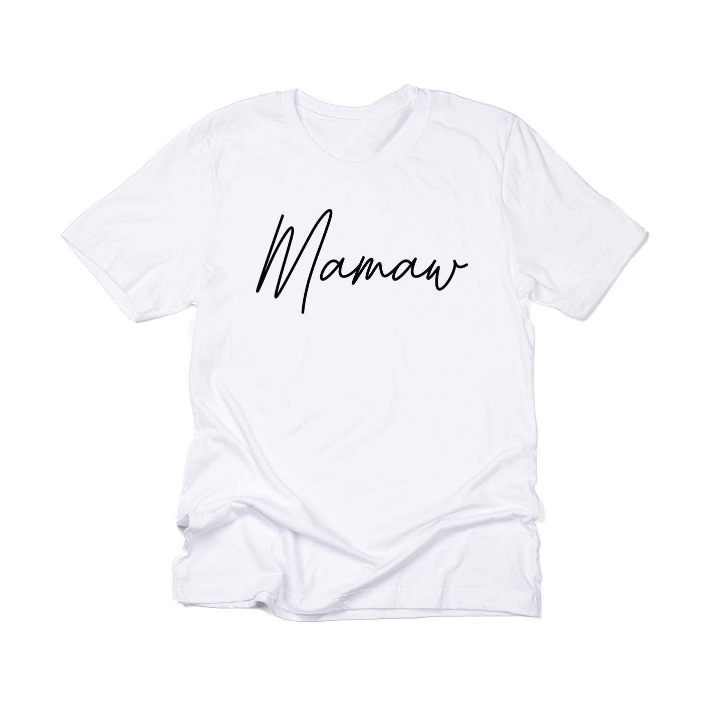 Mamaw (Rose Script, Across Front) - Tee (White)