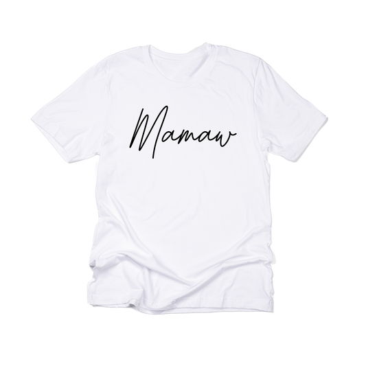 Mamaw (Rose Script, Across Front) - Tee (White)