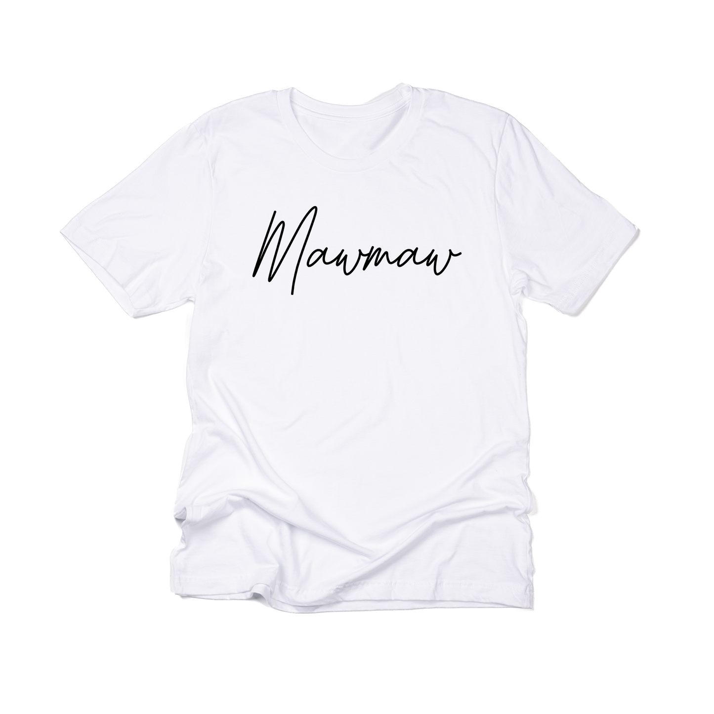 Mawmaw (Rose Script, Across Front) - Tee (White)
