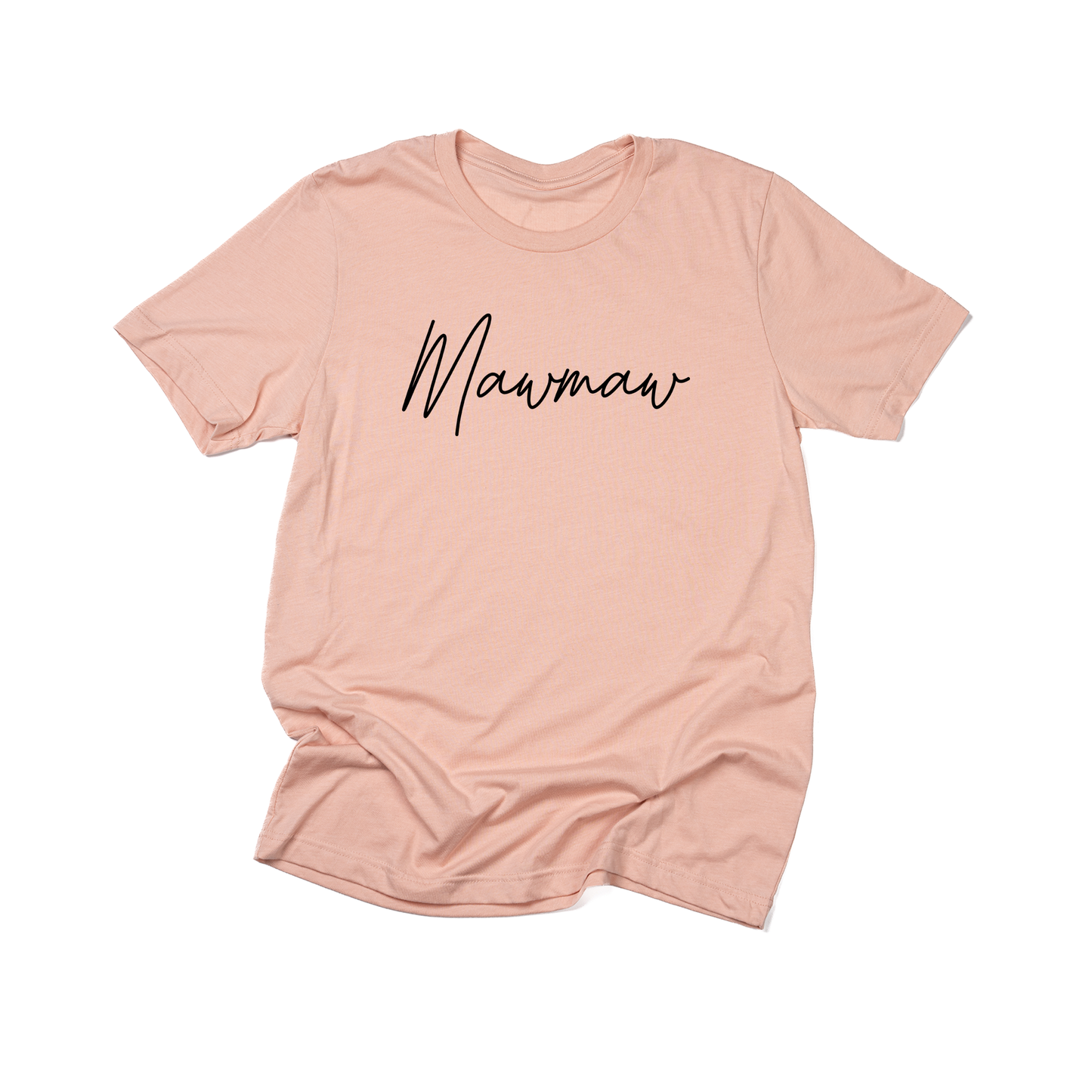 Mawmaw (Rose Script, Across Front) - Tee (Peach)