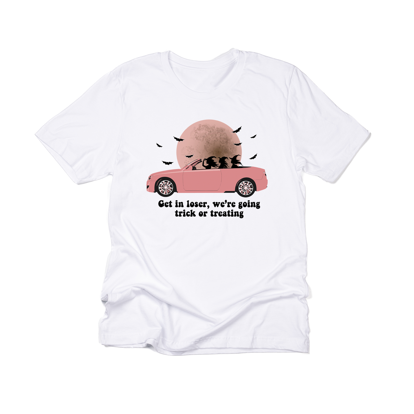 Get in Loser, We're Going Trick or Treating(Black) - Tee (White)