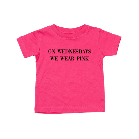 On Wednesdays we wear pink (Black) - Kids Tee (Hot Pink)