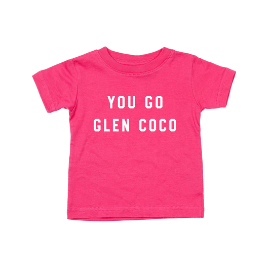 You Go Glen Coco (White) - Kids Tee (Hot Pink)