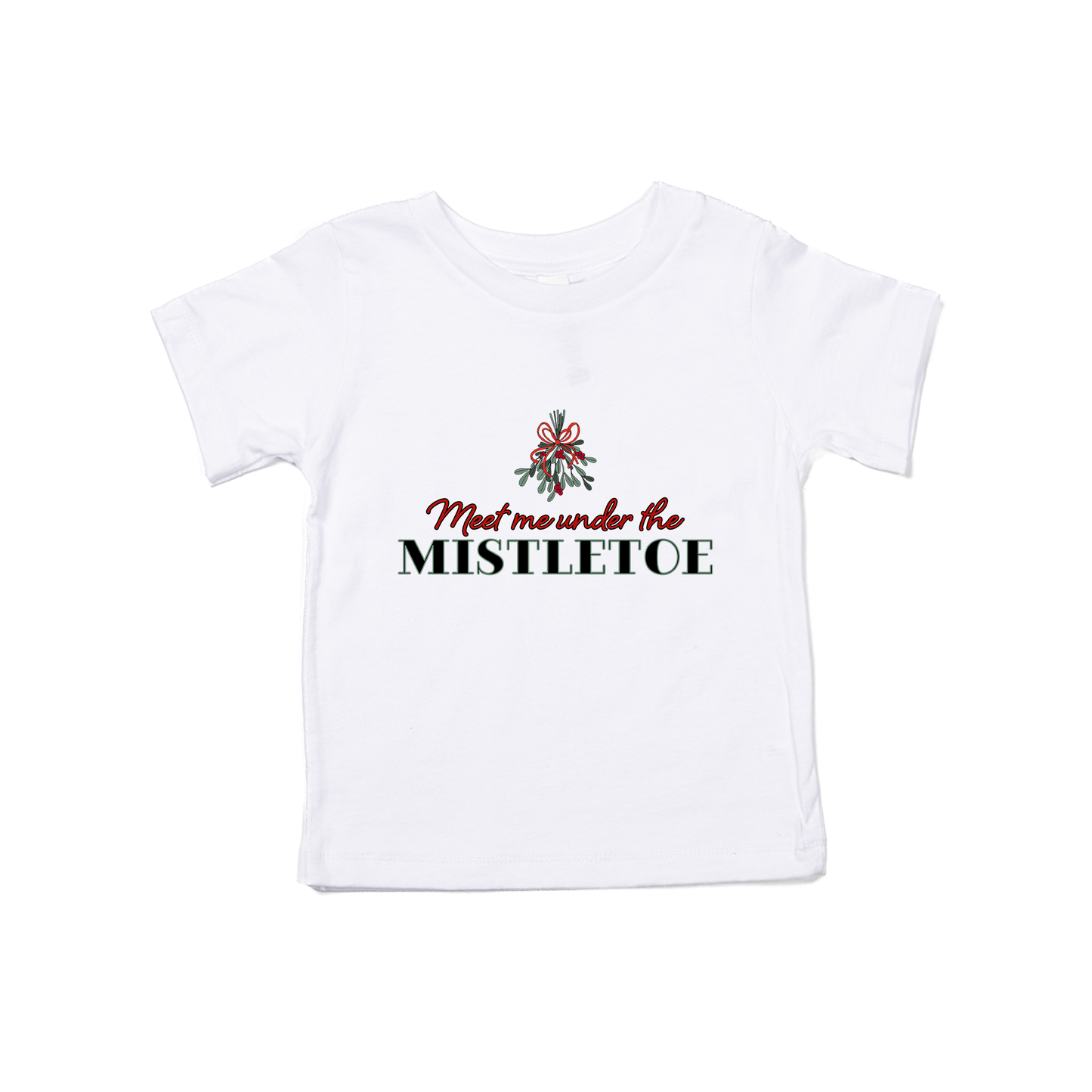 Meet Me Under The Mistletoe - Kids Tee (White)