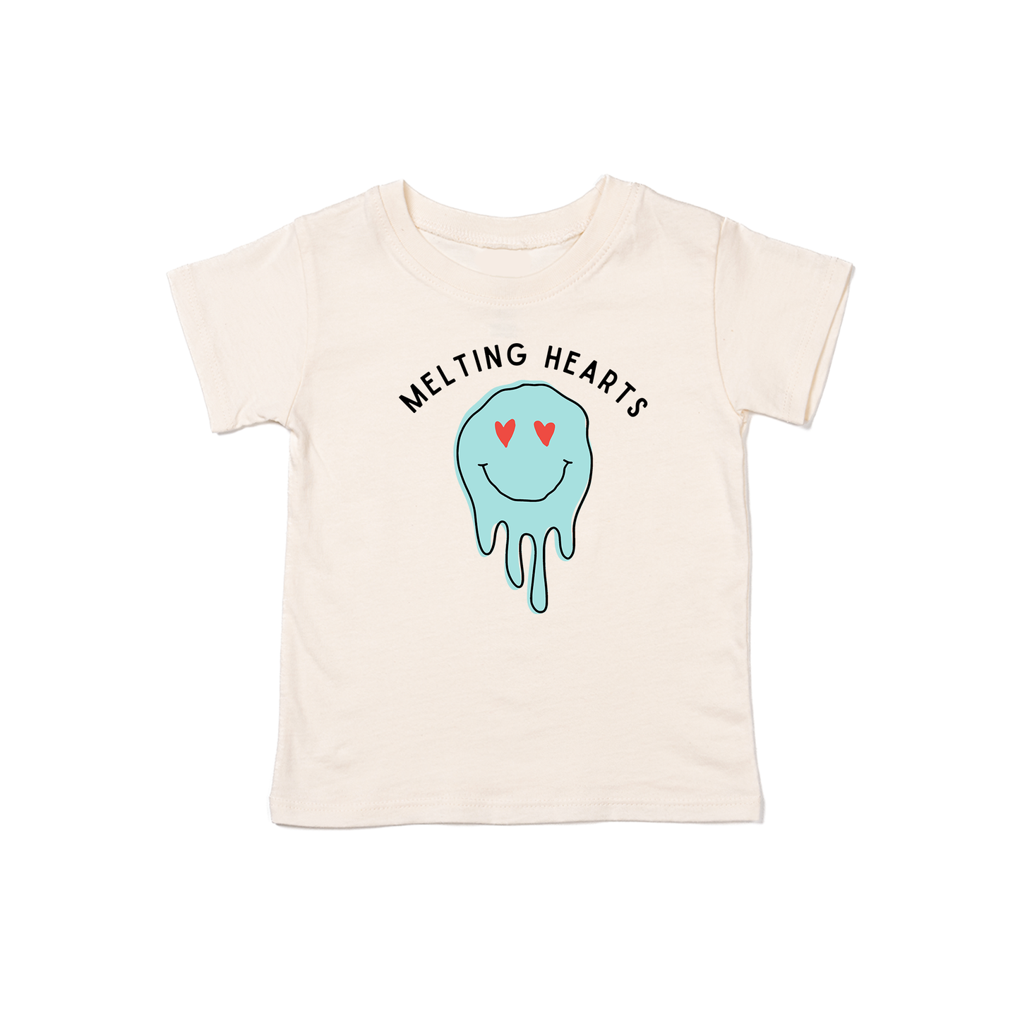 Melting Hearts (Blue) - Kids Tee (Natural)