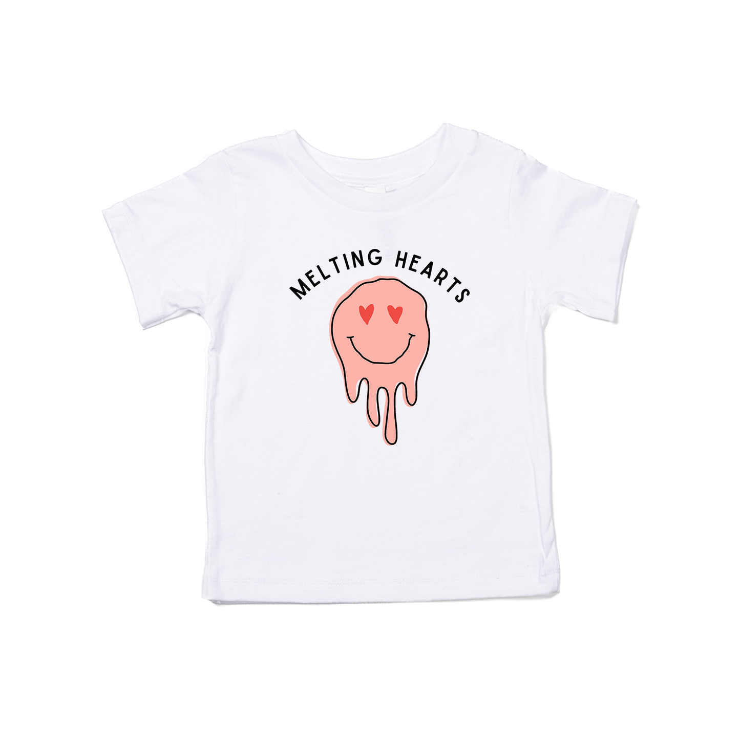 Melting Hearts (Pink) - Kids Tee (White)