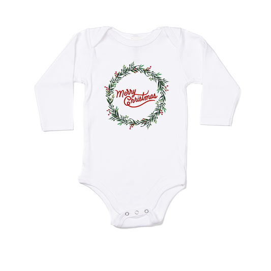 Merry Christmas - Bodysuit (White, Long Sleeve)