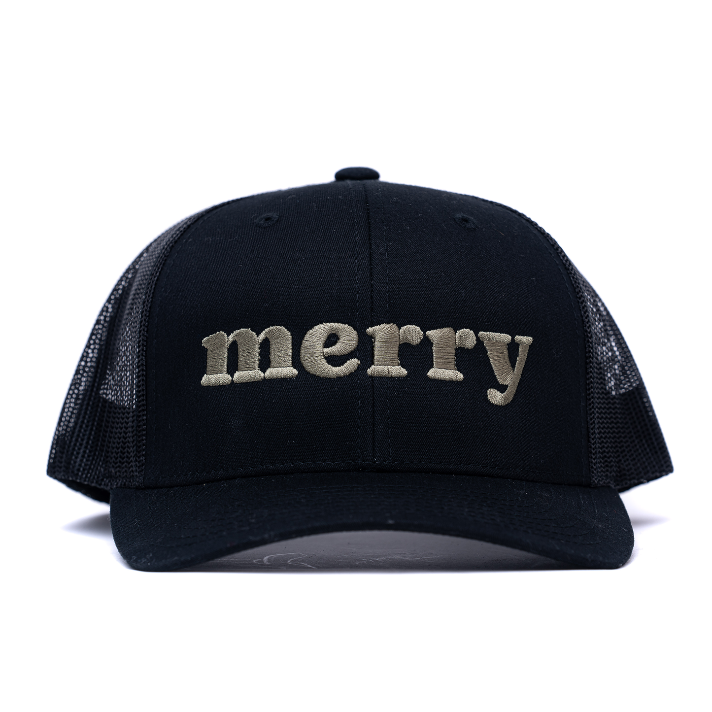 Merry (Olive, Bold) - Trucker Hat (Black)