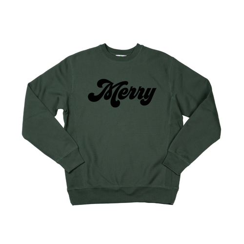 Merry (Retro, Black) - Heavyweight Sweatshirt (Pine)
