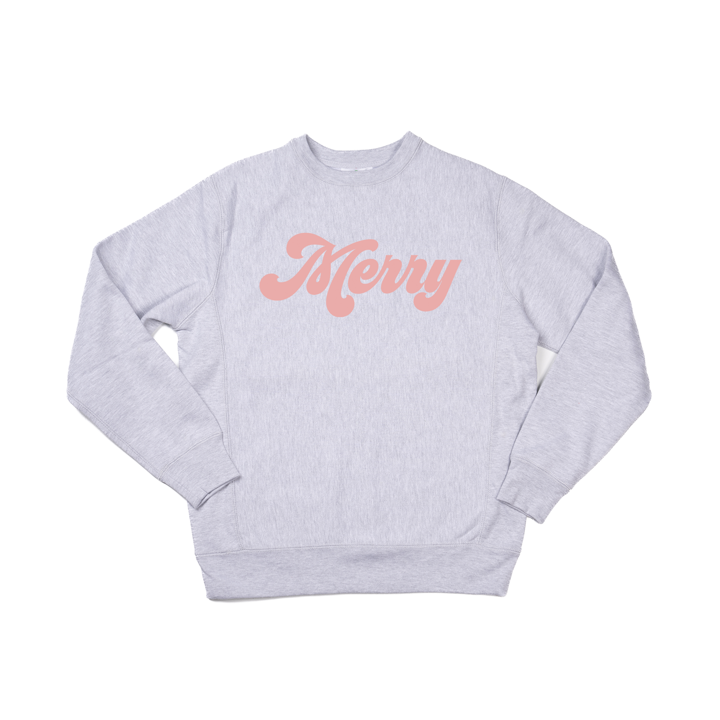 Merry (Retro, Pink) - Heavyweight Sweatshirt (Heather Gray)