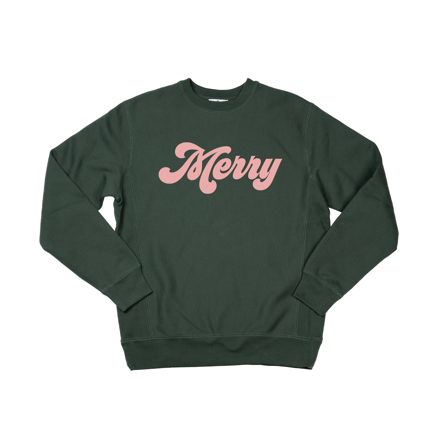 Merry (Retro, Pink) - Heavyweight Sweatshirt (Pine)