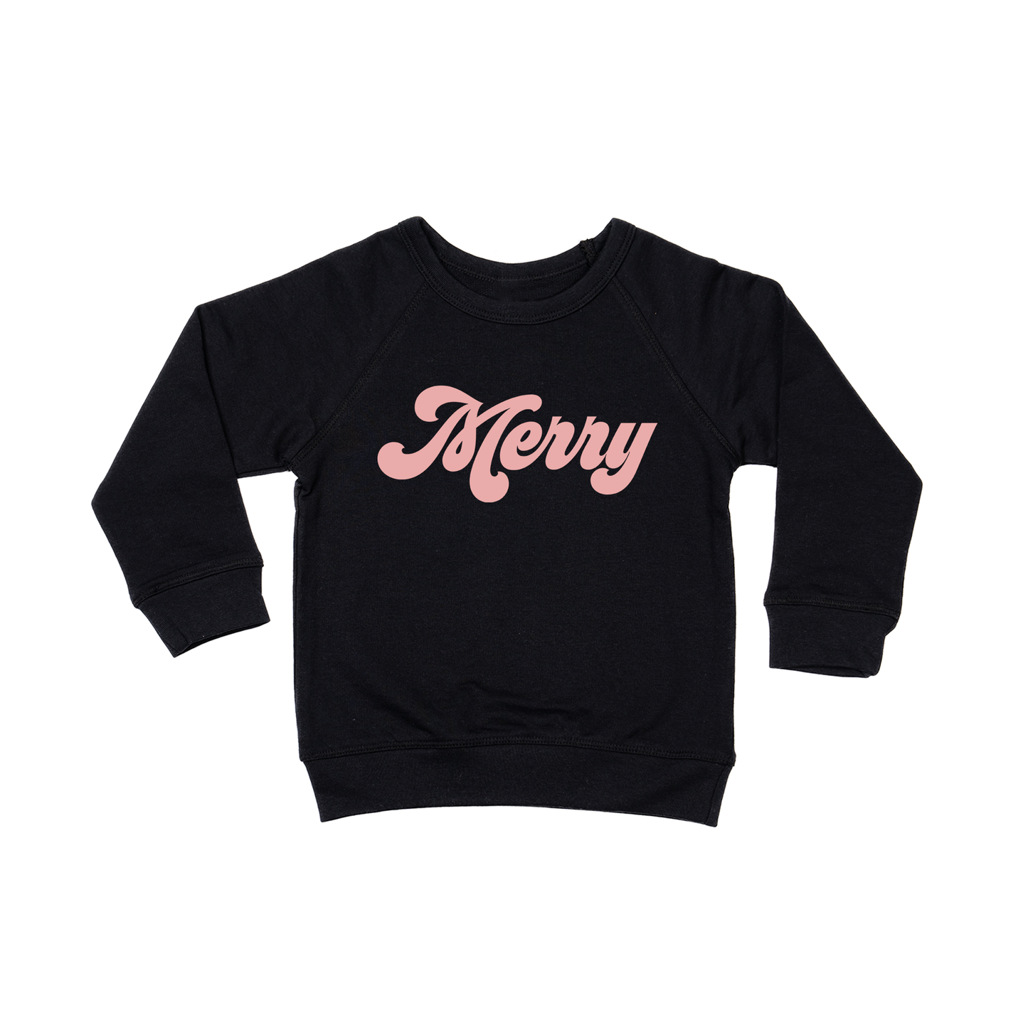 Merry (Retro, Pink) - Kids Sweatshirt (Black)