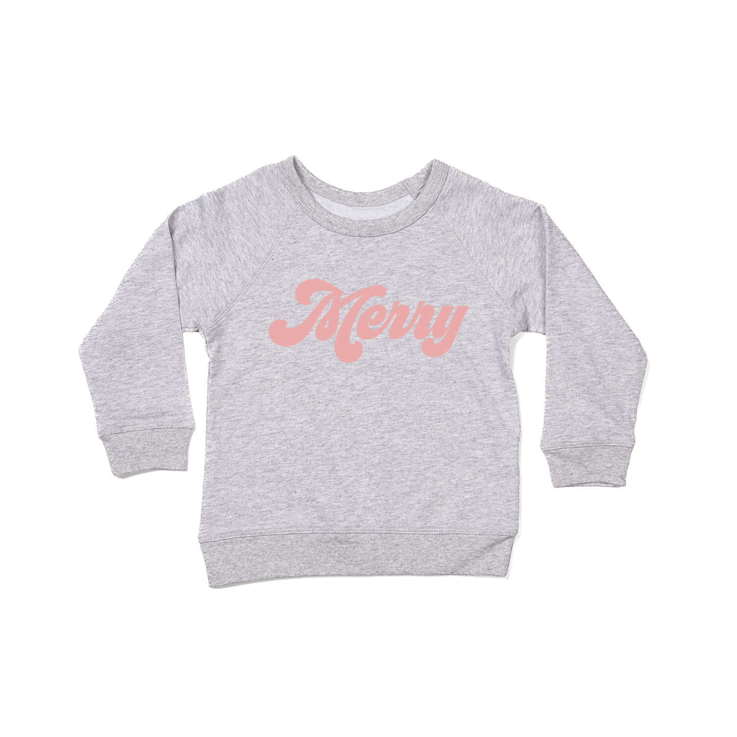 Merry (Retro, Pink) - Kids Sweatshirt (Heather Gray)