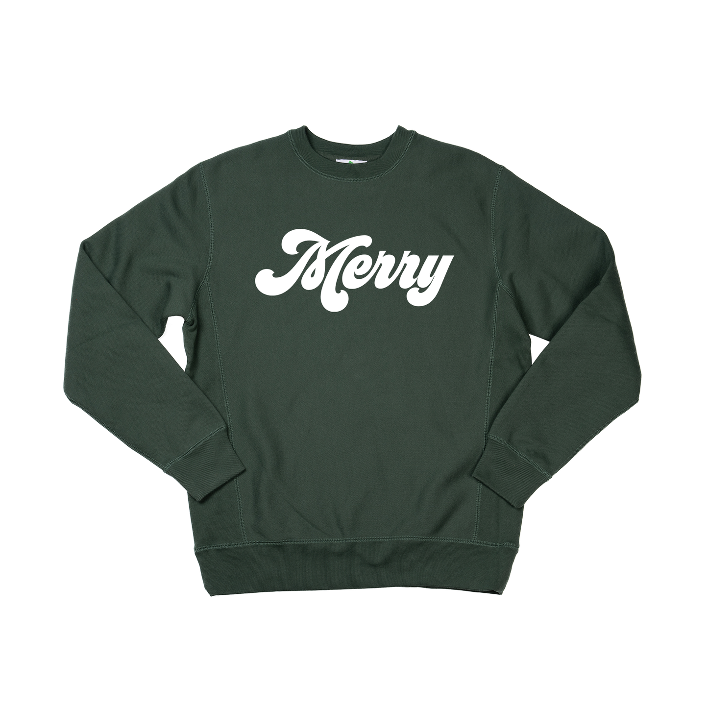 Merry (Retro, White) - Heavyweight Sweatshirt (Pine)