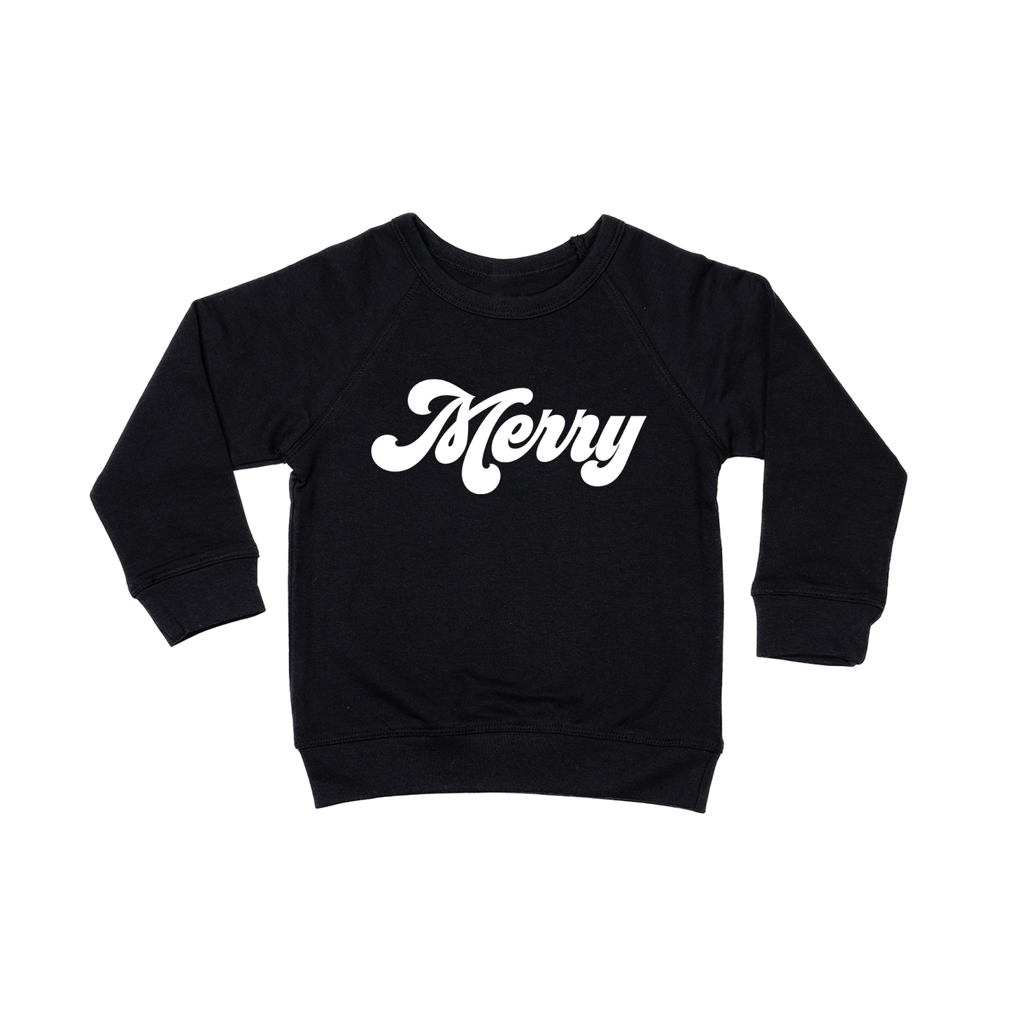 Merry (Retro, White) - Kids Sweatshirt (Black)