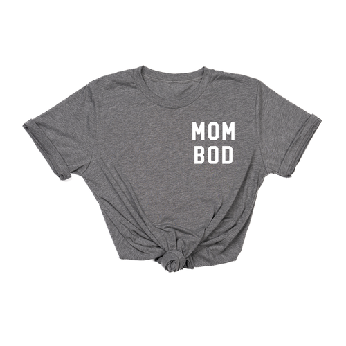 Mom Bod (Pocket, White) - Tee (Gray)