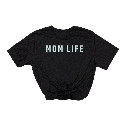 Mom Life (Across Front, Sky) - Tee (Charcoal Black)