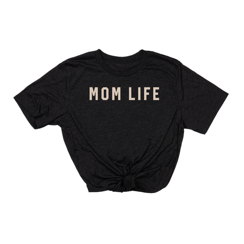 Mom Life (Across Front, Stone) - Tee (Charcoal Black)