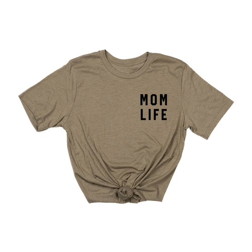 Mom Life (Pocket, Black) - Tee (Olive)