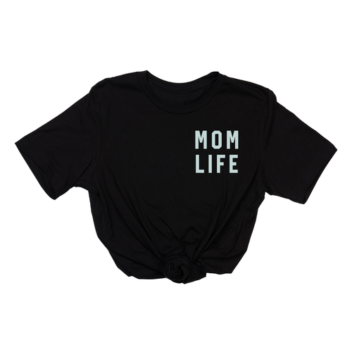 Mom Life (Pocket, Sky) - Tee (Black)