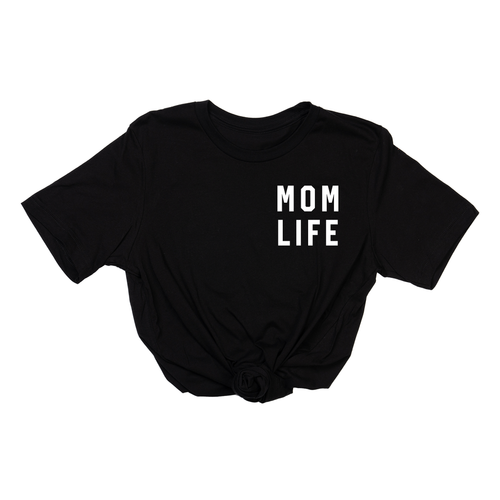 Mom Life (Pocket, White) - Tee (Black)