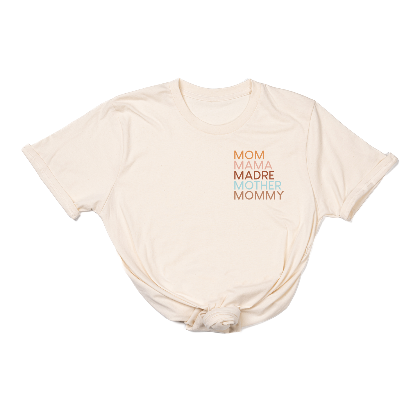 Mom Mama Madre Mother Mommy (Pocket) - Tee (Natural)
